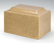 Load image into Gallery viewer, Classic Granite Gold Oversized 325 Cubic Inches Cremation Urn TSA Approved
