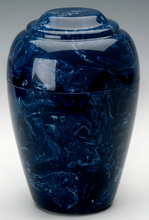 Load image into Gallery viewer, Large Grecian Marble Navy Adult Cremation Urn, 190 Cubic Inches TSA Approved
