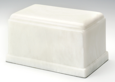 Olympus Marble White Adult Funeral Cremation Urn, 275 Cubic Inches TSA Approved