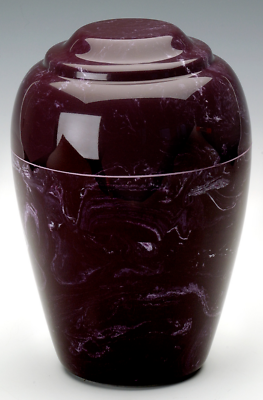 Large Grecian Marble Merlot Adult Cremation Urn, 190 Cubic Inches TSA Approved