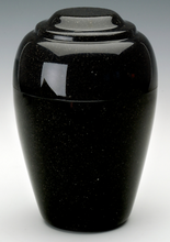 Load image into Gallery viewer, Small Grecian Black Granite Keepsake Funeral Cremation Urn, 35 C.I. TSA Approved
