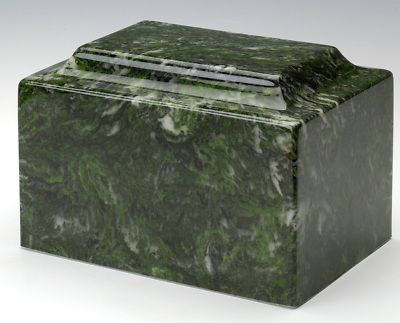 Classic Marble Verde Adult Funeral Cremation Urn, 210 Cubic Inches, TSA Approved