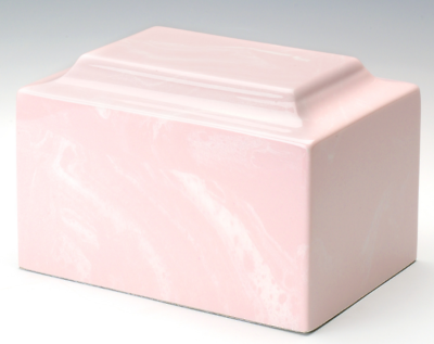 Classic Marble Pink Adult Funeral Cremation Urn, 210 Cubic Inches, TSA Approved