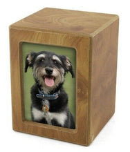 Load image into Gallery viewer, Small/Keepsake Wood  Funeral Cremation Urn for Ashes with photo, 40 Cubic Inches
