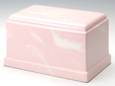 Olympus Cultured Marble Pink Adult Cremation Urn, 275 Cubic Inches TSA Approved