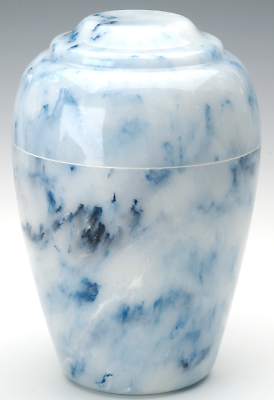 Large Grecian Onyx Sapphire Adult Funeral Cremation Urn, 190 Cubic Inches