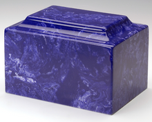 Load image into Gallery viewer, Marble Cobalt Infant/Child/Pet Cremation Urn Ashes 50 Cubic Inches, TSA Approved
