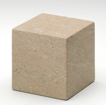 Load image into Gallery viewer, Small Cube Stone Tone Catalina Keepsake Cremation Urn 18 Cubic Inch TSA Approved

