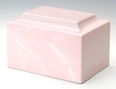 Classic Marble Pink Keepsake Funeral Cremation Urn, 25 Cubic Inches TSA Approved