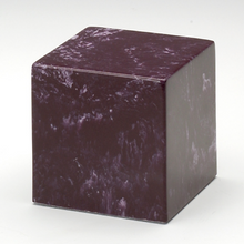 Load image into Gallery viewer, Small Cube Marble Merlot Keepsake Cremation Urn, 18 Cubic Inches, TSA Approved
