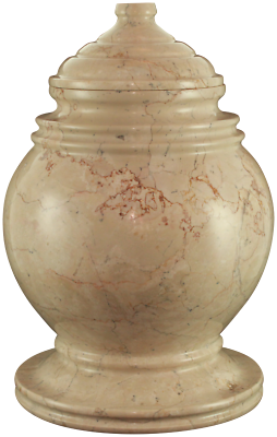 Princess Cameo Marble, Tan Colored Adult Funeral Cremation Urn For Ashes