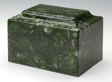 Load image into Gallery viewer, Small/Keepsake Marble Verde Funeral Cremation Urn, 5 Cubic Inch TSA Approved
