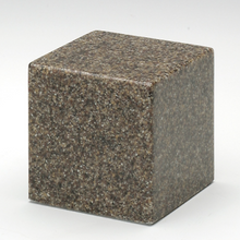 Load image into Gallery viewer, Small Cube Brown Granite Keepsake Cremation Urn, 18 Cubic Inches, TSA Approved
