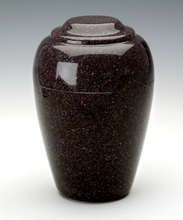 Load image into Gallery viewer, Small Grecian Vintage Red Granite Keepsake Cremation Urn 35 Cu. In. TSA Approved

