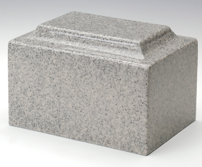 Classic Mist Gray Granite Adult Cremation Urn, 210 Cubic Inches, TSA Approved