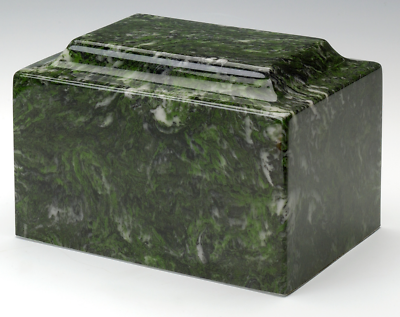 Classic Marble Verde Adult Funeral Cremation Urn, 325 Cubic Inches, TSA Approved