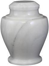 Load image into Gallery viewer, Carpel Antique White Marble Adult Funeral Cremation Urn, 220 Cubic Inches
