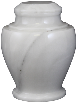 Carpel Antique White Marble Adult Funeral Cremation Urn, 220 Cubic Inches