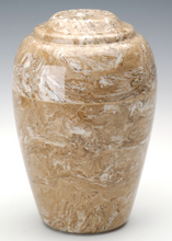 Load image into Gallery viewer, Large Grecian Marble Syrocco Adult Cremation Urn, 190 Cubic Inches, TSA Approved
