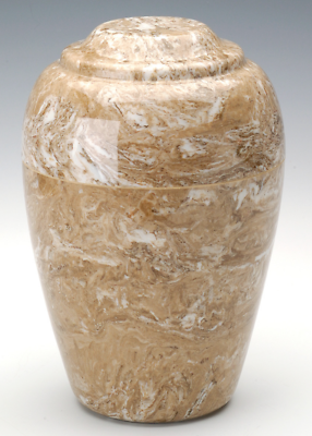 Large Grecian Marble Syrocco Adult Cremation Urn, 190 Cubic Inches, TSA Approved