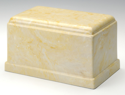 Olympus Cultured Marble Gold Adult Cremation Urn, 275 Cubic Inches TSA Approved
