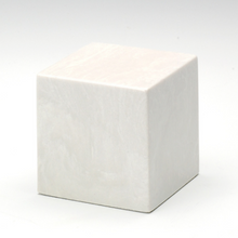 Load image into Gallery viewer, Cube Marble White Keepsake Funeral Cremation Urn, 18 Cubic Inches, TSA Approved
