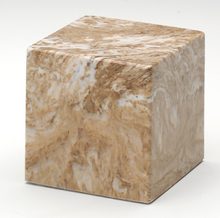 Load image into Gallery viewer, Small Cube Marble Syrocco Keepsake Cremation Urn, 18 Cubic Inches TSA Approved
