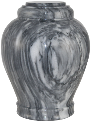 Embrace Cashmere Marble, Gray/White Color, Adult Cremation Urn, 220 Cubic Inch