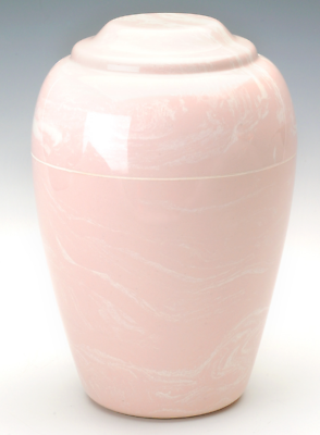 Grecian Marble Pink Adult Funeral Cremation Urn, 190 Cubic Inches, TSA Approved