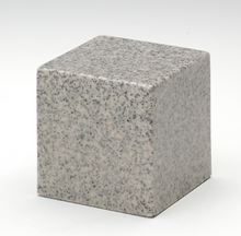 Load image into Gallery viewer, Small Cube Mist Gray Granite Keepsake Cremation Urn 18 Cubic Inches TSA Approved
