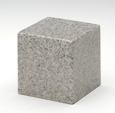 Small Cube Mist Gray Granite Keepsake Cremation Urn 18 Cubic Inches TSA Approved