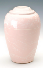 Load image into Gallery viewer, Small Grecian Marble Pink Keepsake Cremation Urn, 35 Cubic Inches TSA Approved
