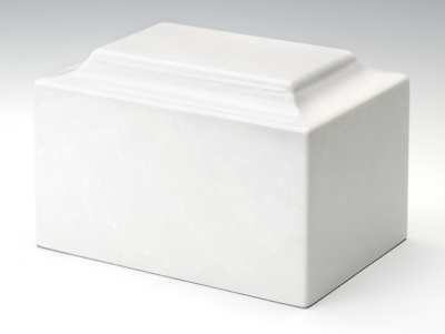 Oversize Classic Marble White Adult Cremation Urn, 325 Cubic Inches TSA Approved