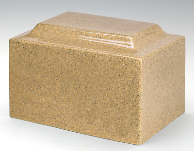 Classic Gold Granite Adult Funeral Cremation Urn, 210 Cubic Inches TSA Approved