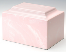 Load image into Gallery viewer, Marble Pink Infant/Child/Pet Funeral Cremation Urn 50 Cubic Inches TSA Approved

