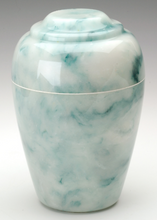 Load image into Gallery viewer, Large Grecian Onyx Teal Adult Funeral Cremation Urn, 190 Cubic Inch TSA Approved
