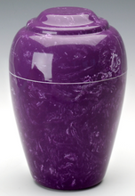 Load image into Gallery viewer, Small Grecian Marble Amethyst Keepsake Cremation Urn, 35 Cubic Inch TSA Approved
