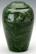 Load image into Gallery viewer, Large Grecian Marble Emerald Adult Cremation Urn, 190 Cubic Inches TSA Approved
