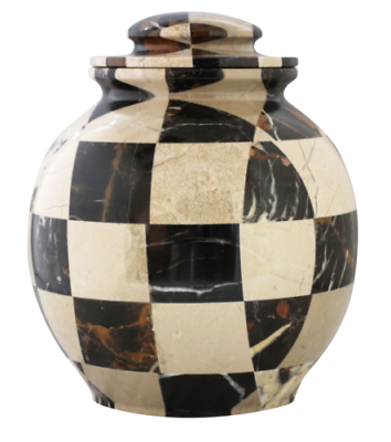 Triumph Cameo and King Gold Marble Adult Funeral Cremation Urn, 220 Cubic Inches