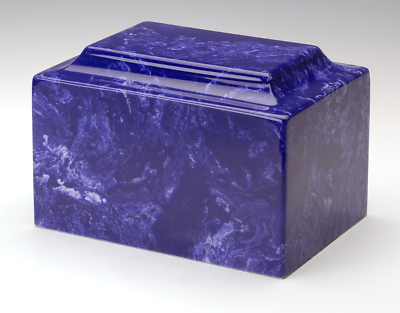 Small/Keepsake Marble Cobalt Funeral Cremation Urn, 5 Cubic Inches. TSA Approved
