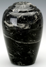 Load image into Gallery viewer, Large Grecian Marble Ebony Adult Cremation Urn, 190 Cubic Inches TSA Approved
