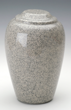 Load image into Gallery viewer, Small Grecian Gray Granite Keepsake Funeral Cremation Urn, 35 C.I. TSA Approved
