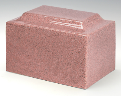 Classic Granite Pink Adult Funeral Cremation Urn, 210 Cubic Inches, TSA Approved