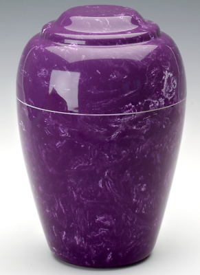 Large Grecian Marble Amethyst Adult Cremation Urn, 190 Cubic Inches TSA Approved