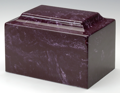Classic Marble Merlot Adult Funeral Cremation Urn, 325 Cubic Inches TSA Approved