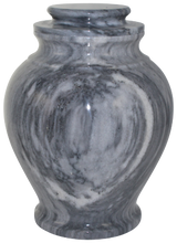 Load image into Gallery viewer, Serenity Cashmere Gray Marble, Gray and White Color Adult Funeral Cremation Urn
