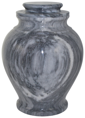 Serenity Cashmere Gray Marble, Gray and White Color Adult Funeral Cremation Urn