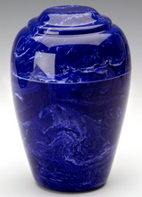 Load image into Gallery viewer, Large Grecian Marble Cobalt Adult Cremation Urn, 190 Cubic Inches, TSA Approved
