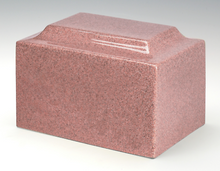 Load image into Gallery viewer, Small/Keepsake Granite Champagne Pink 5 Cubic Inches Cremation Urn TSA Approved
