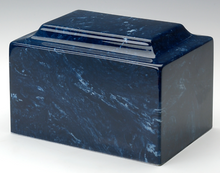 Load image into Gallery viewer, Classic Marble Navy Blue Adult Cremation Urn, 210 Cubic Inches, TSA Approved
